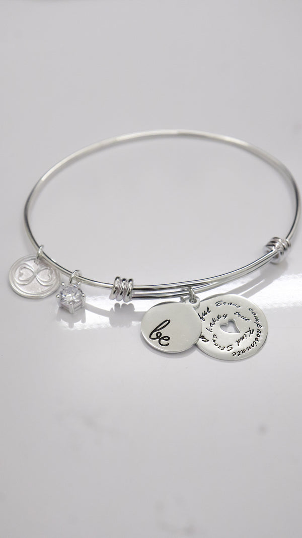 92.5 Sterling Silver Love Loop Charm Bracelet