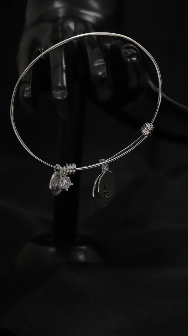 92.5 Sterling Silver Love Loop Charm Bracelet