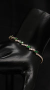 92.5 Sterling Silver Emerald Green Stone Spark Bracelet
