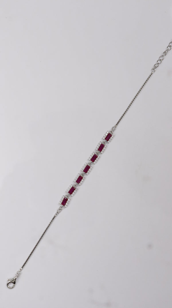 92.5 Sterling Silver Ruby Pop Bracelet