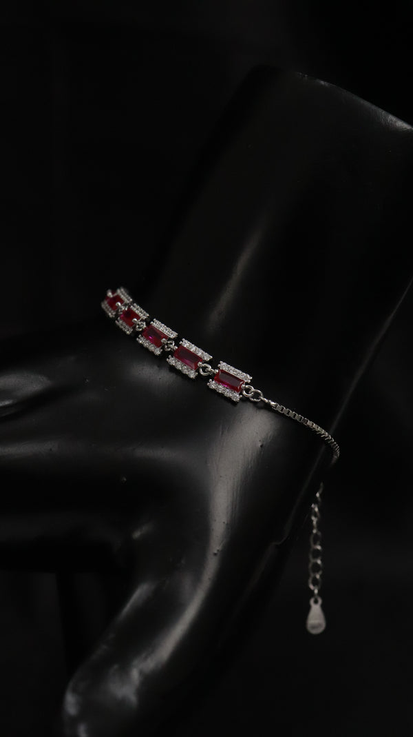 92.5 Sterling Silver Ruby Pop Bracelet