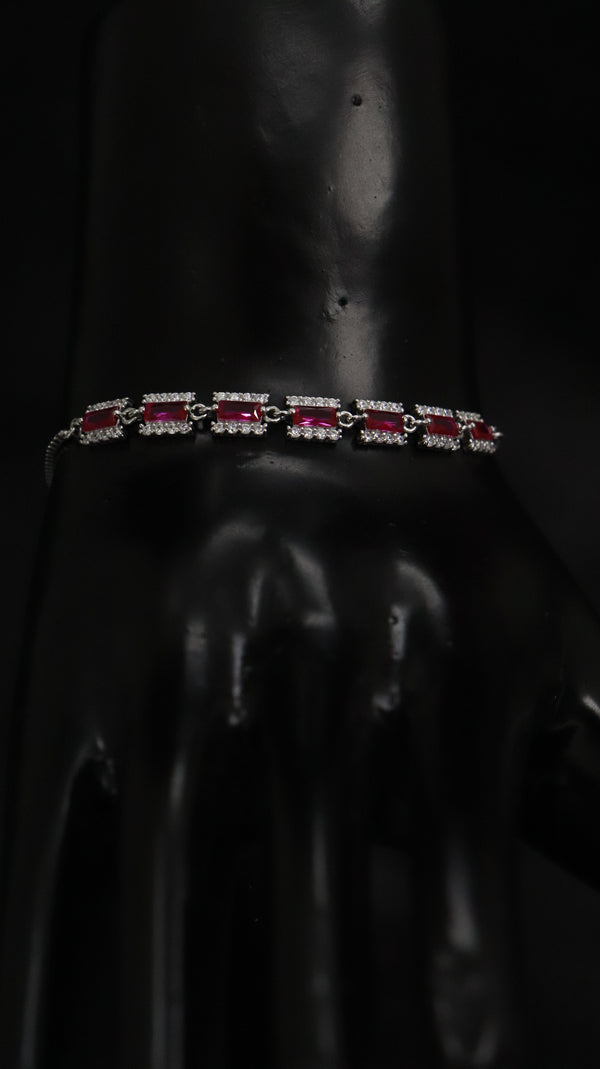 92.5 Sterling Silver Ruby Pop Bracelet