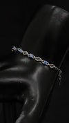 92.5 Sterling Silver Blue Wave Charm Bracelet