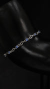 92.5 Sterling Silver Blue Wave Charm Bracelet