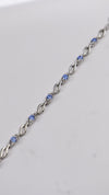 92.5 Sterling Silver Blue Wave Charm Bracelet