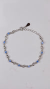 92.5 Sterling Silver Blue Wave Charm Bracelet