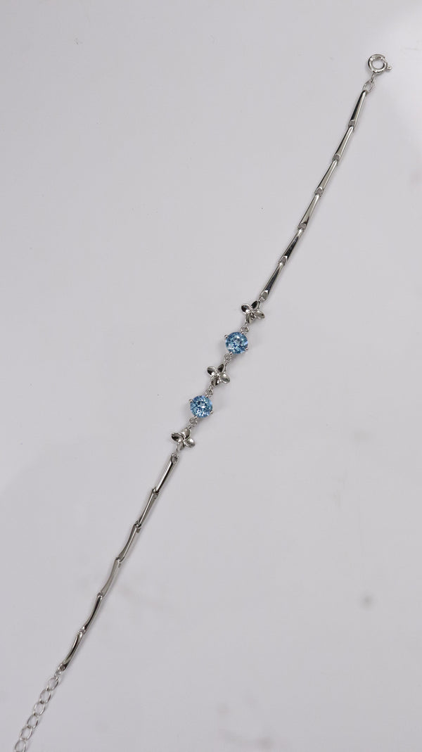 92.5 Sterling Silver Blue Flutter Bracelet
