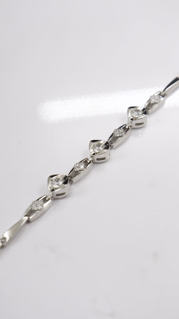 92.5 Sterling Silver Crystal Link Glow Bracelet