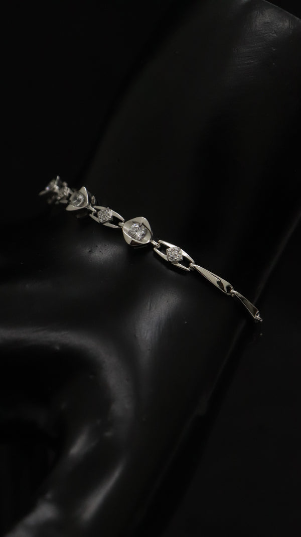 92.5 Sterling Silver Crystal Link Glow Bracelet