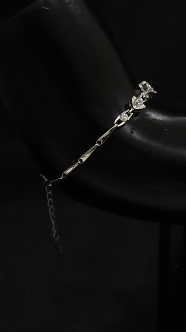 92.5 Sterling Silver Crystal Link Glow Bracelet