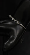 92.5 Sterling Silver Floral Stones Bracelet