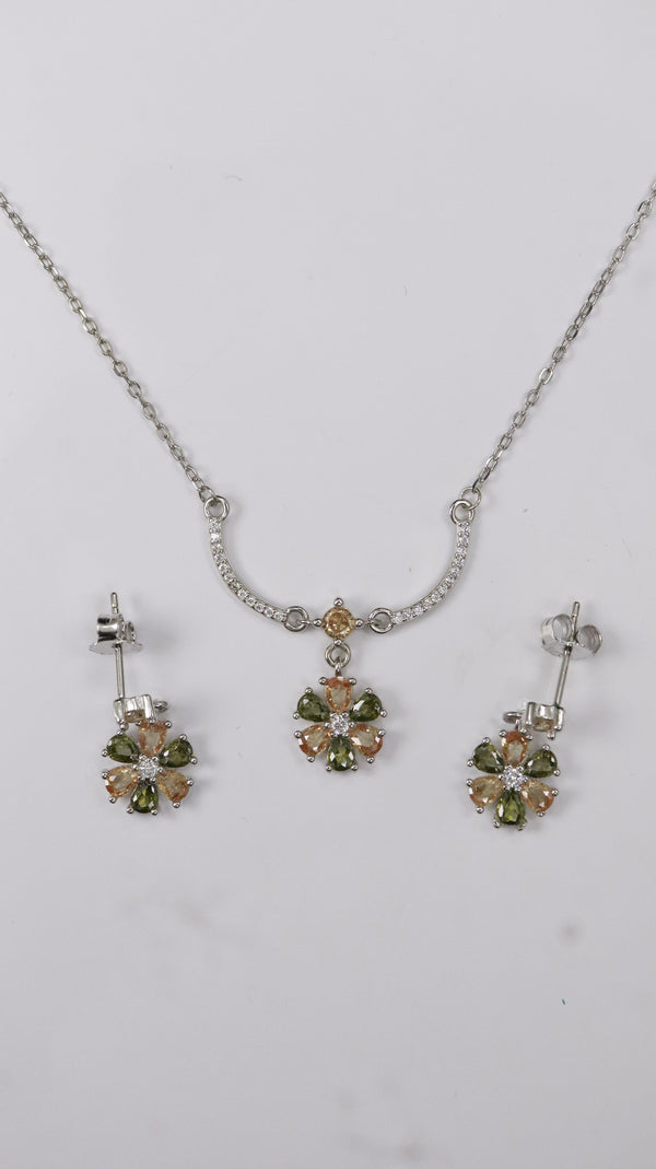 925 Silver Bloom Spark Set