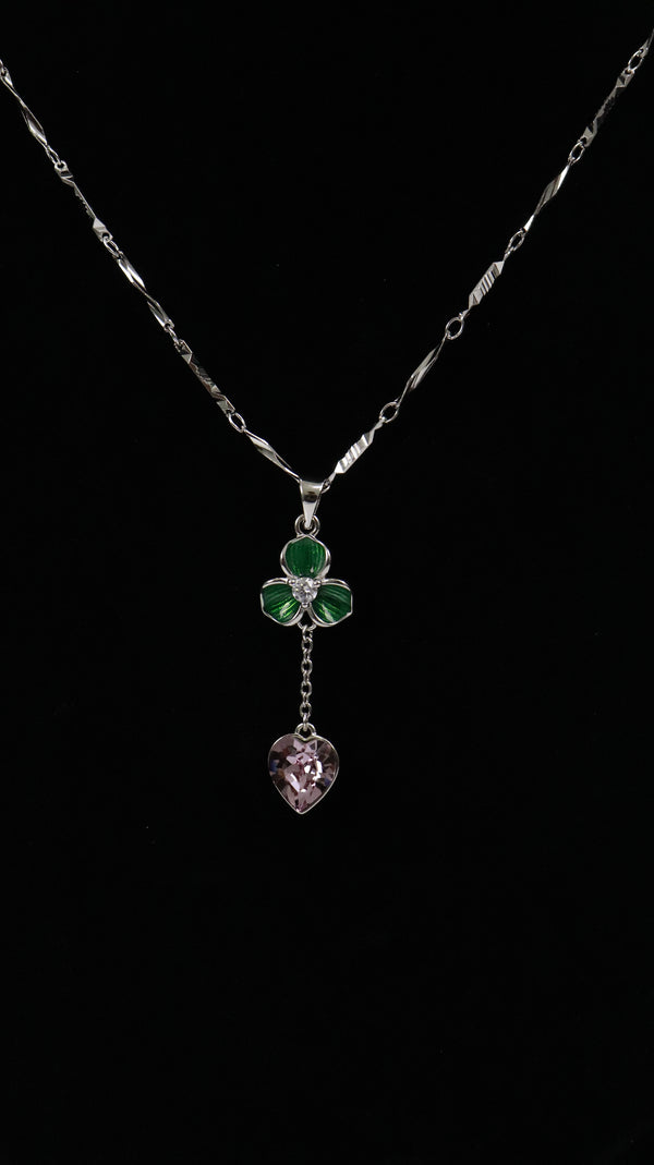 925 Silver Emerald Heart Drop