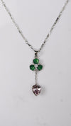 925 Silver Emerald Heart Drop