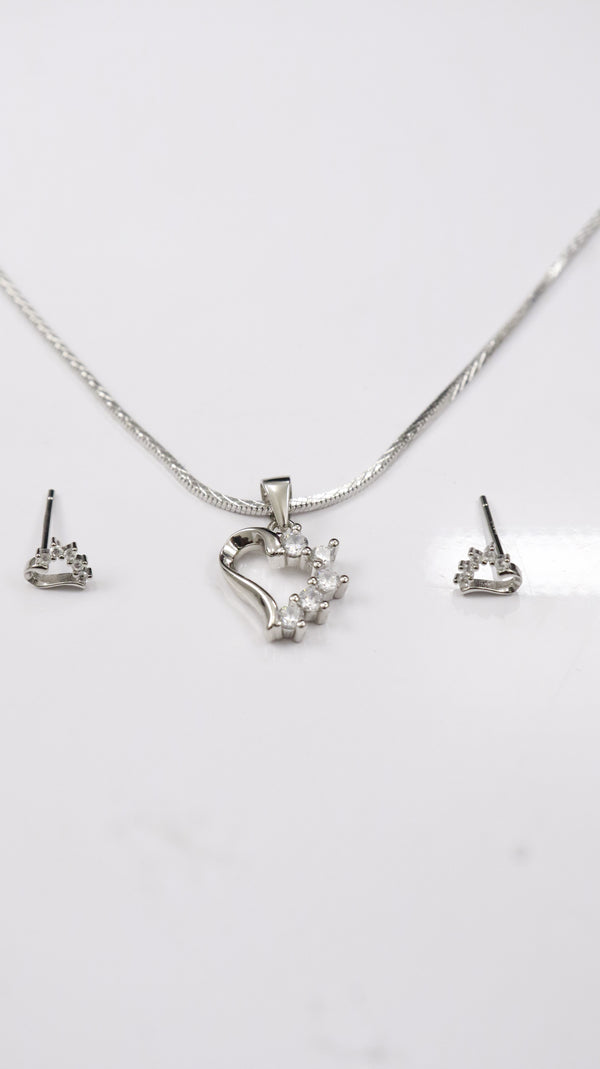 925 Silver Heart Spark Set