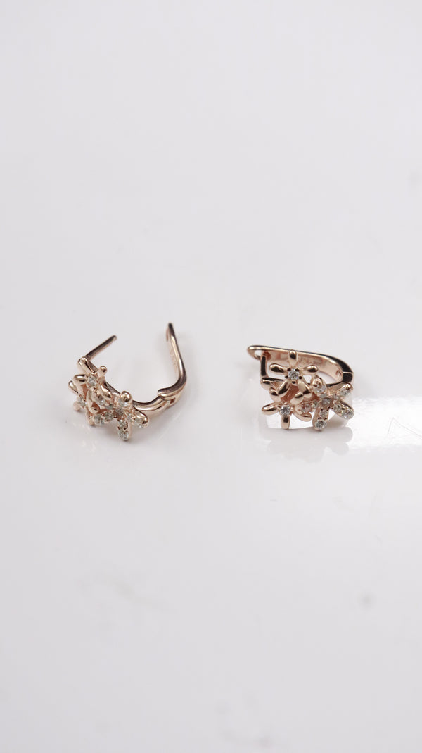 925 Silver Rose Bloom Set