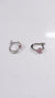 Pink Heart Silver Hoop Earrings