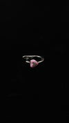 Pink Heart Silver Hoop Earrings