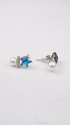 92.5 Silver Starry Pearl Drop Studs