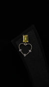 Yellow Heart Drop Silver Earrings