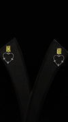 Yellow Heart Drop Silver Earrings