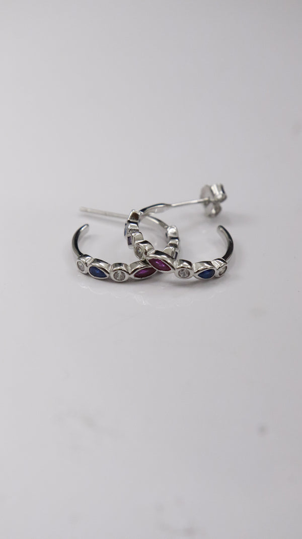 Colour Pop Silver Hoop Earrings