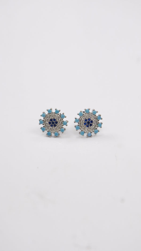 925 Silver Blue Blossom Set