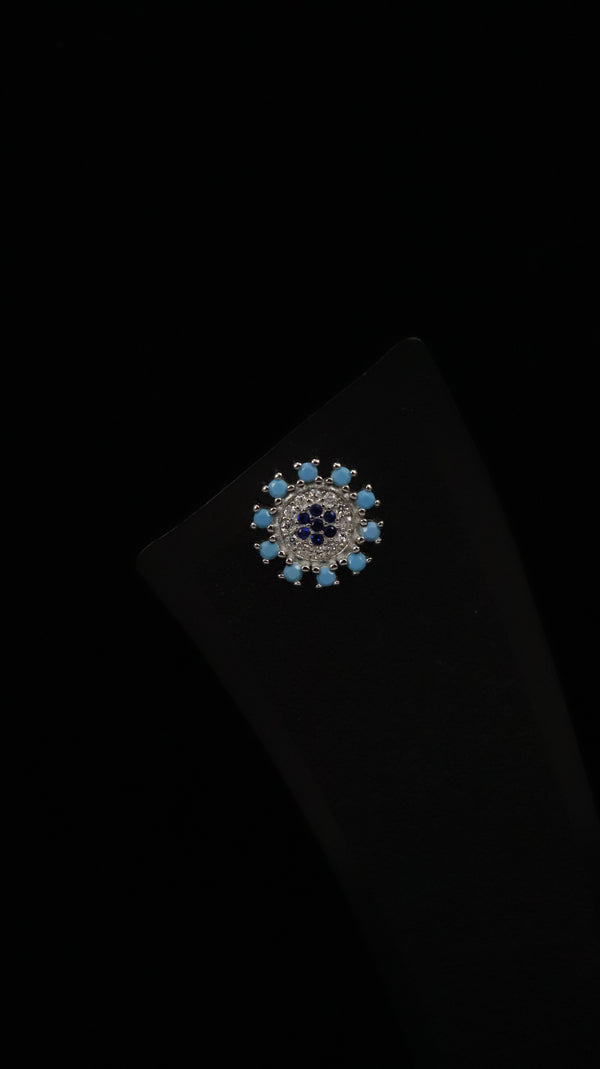 925 Silver Blue Blossom Set