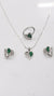 925 Silver Green Heart Glow Set + Ring