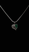 925 Silver Green Heart Glow Set + Ring