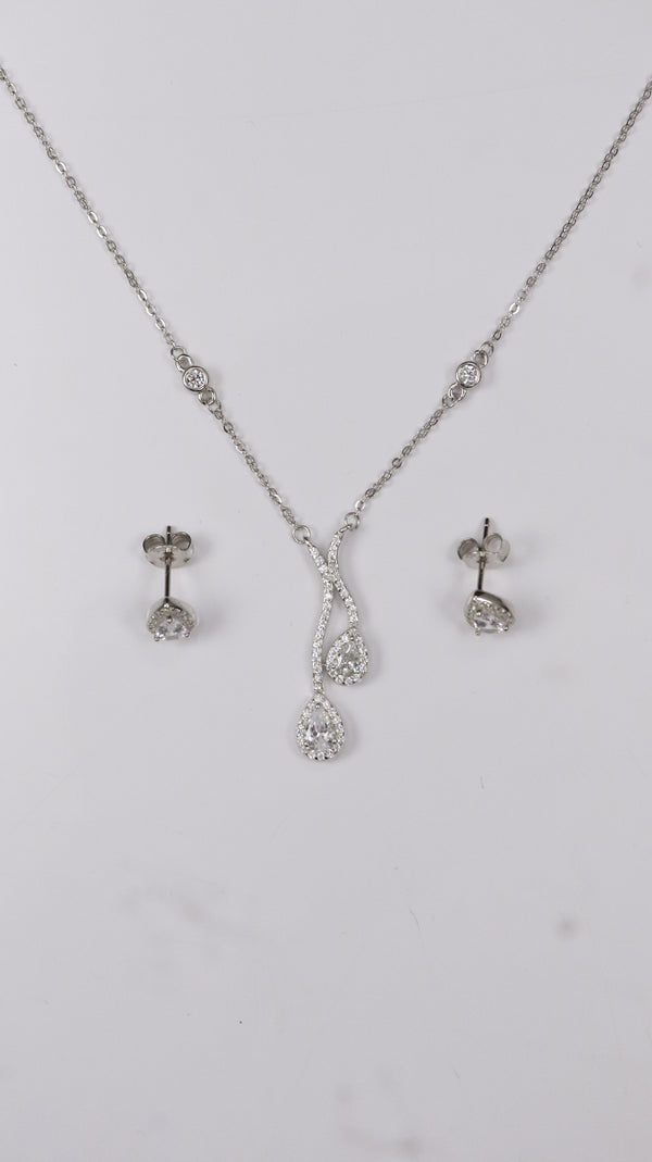 925 Silver Twin Drop Grace Set
