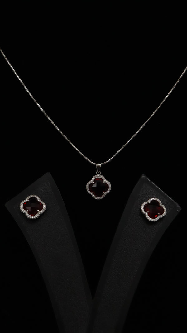 925 Silver Ruby Glow Set