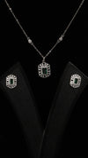 925 Silver Emerald Aura Set