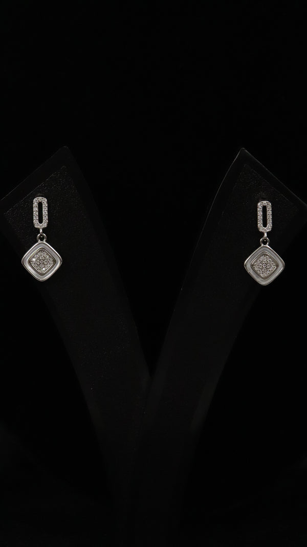 925 Silver Soft Square Sparkle Set