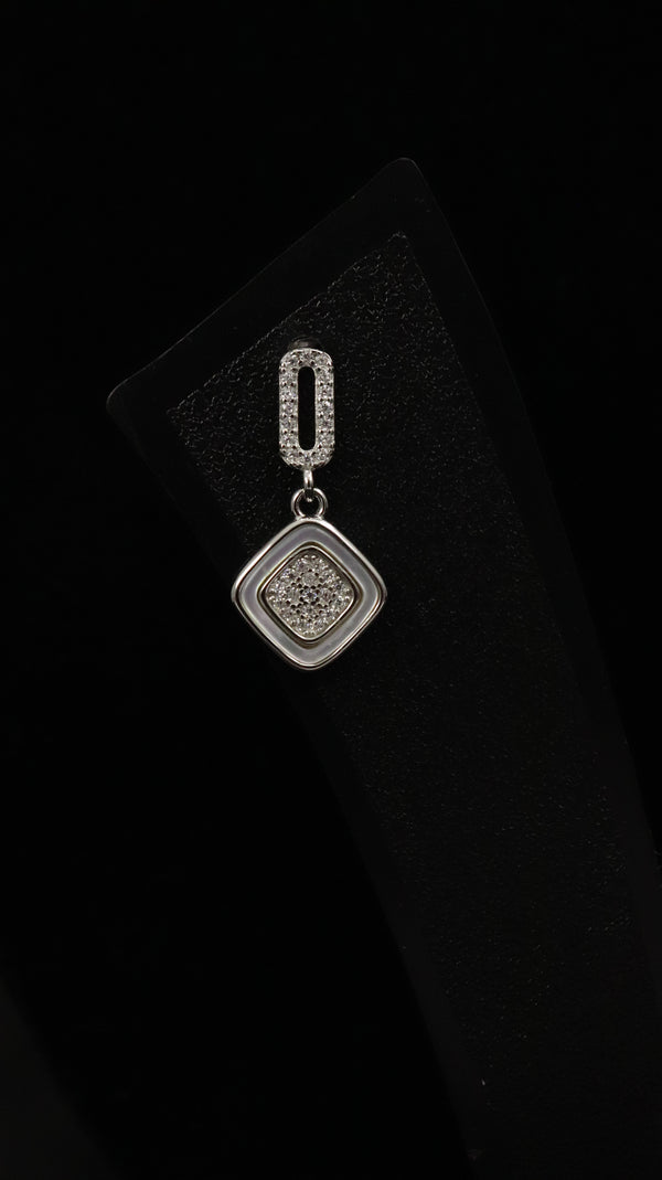 925 Silver Soft Square Sparkle Set