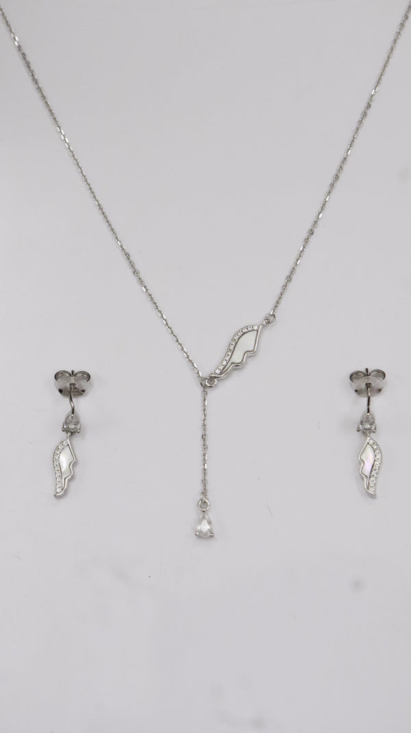 925 Silver Angel Wing Drop Set