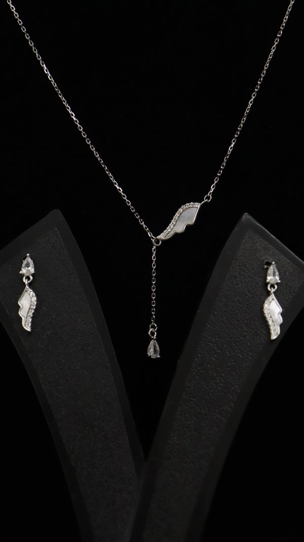 925 Silver Angel Wing Drop Set
