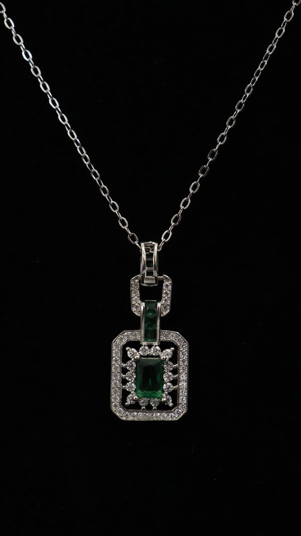 Emerald Charm Pendant & Bracelet Combo