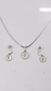 925 Silver Pearl Circle Set