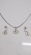 925 Silver Pearl Circle Set