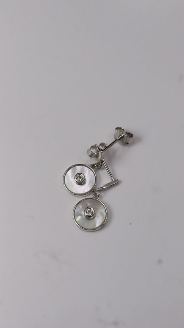 925 Silver Pearl Circle Set