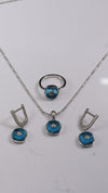 925 Silver Blue Aura Set
