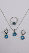925 Silver Blue Aura Set