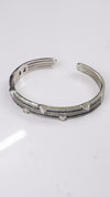 92.5 Sterling Silver Blue Line Glow Cuff Premium Bracelet