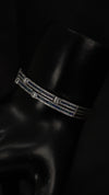 92.5 Sterling Silver Blue Line Glow Cuff Premium Bracelet