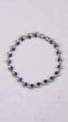 92.5 Sterling Silver Blue Leaf Spark Premium Bracelet