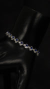 92.5 Sterling Silver Blue Leaf Spark Premium Bracelet