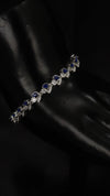 92.5 Sterling Silver Blue Leaf Spark Premium Bracelet