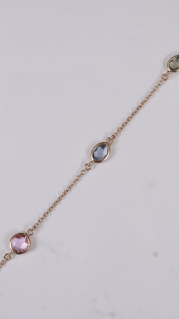 92.5 Sterling Silver Pastel Orbit Bracelet [Rose Gold]