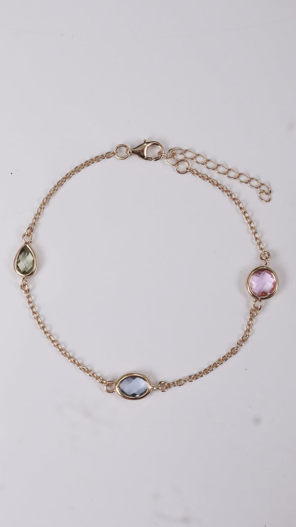 92.5 Sterling Silver Pastel Orbit Bracelet [Rose Gold]